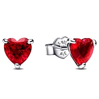Серьги-пуссеты «Красное сердце»