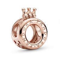 Шарм "Корона O и логотип Pandora" Rose